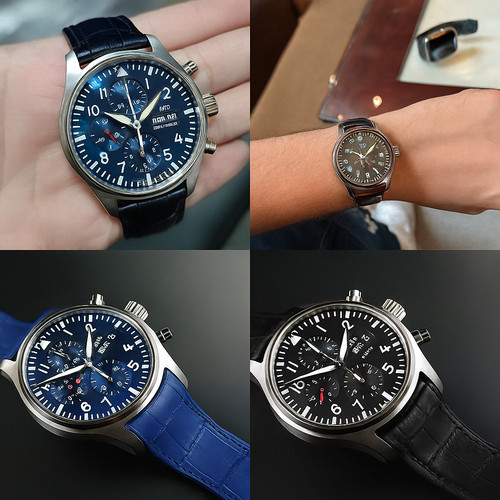 Genuine leather strap for iwc - strap,