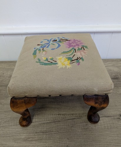 Vintage floral needlepoint - vintage,