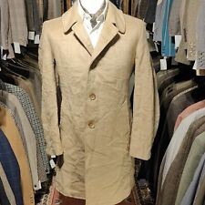 Vintage Mens 40R 42R Mohair Wool Camel Sand Pea Coat  Overcoat Wool Jacket Tweed