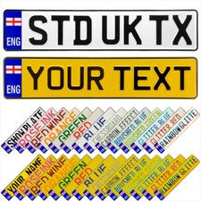 ENG England Flag 3D Pressed Metal Number Plates Replica Custom Show Trucker Name