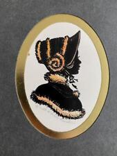 SILHOUETTE by ENID ELLIOTT LINDER EMBOSSED LADY IN BONNET Miss Henrietta