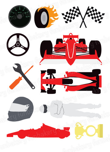 Car racing cake topper party - car,