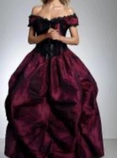 Burleska Ballgown Corset Dress Dickens Christmas Victorian Burgundy Size 26