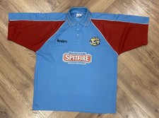 Kent Spitfires Samurai Cricket Shirt - Size Adult Extra Large 23.5inches P2P