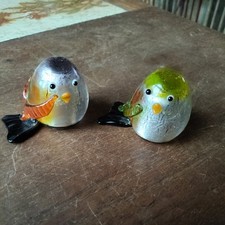 2 Small Vintage  Blown Glass