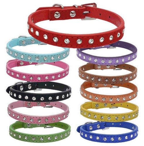 Suede leather dog collar - leather,
