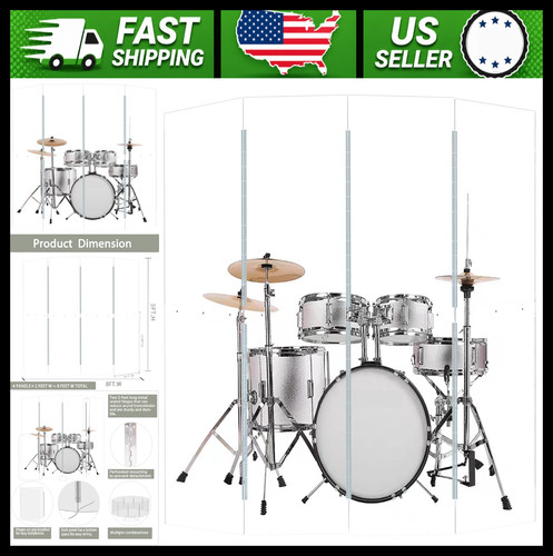 Portable panel acrylic drum - 4-panel,