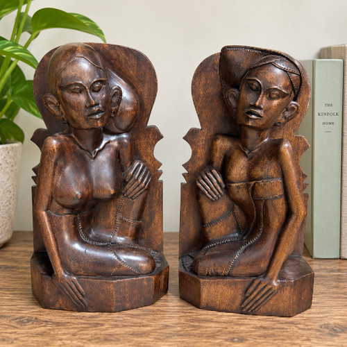 Vintage carved wooden tribal - carved,