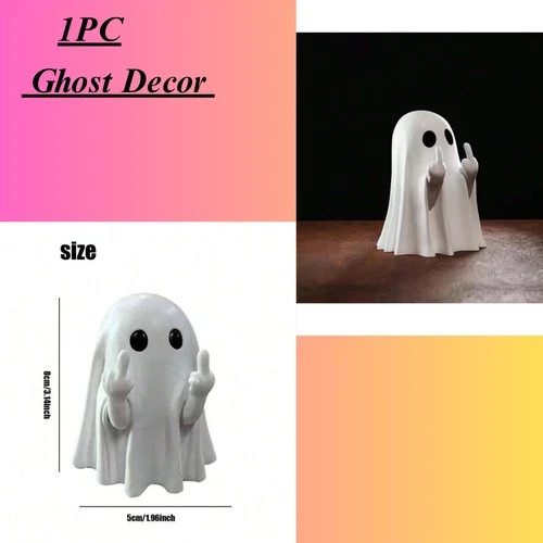 Funny finger ghost statue - funny,