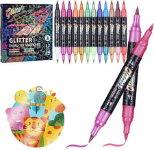 Glitter Brush Markers Pens,24