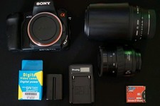 Sony Alpha A350 DSLR Camera Body 14.2MP Digital + Lenses and Accessories