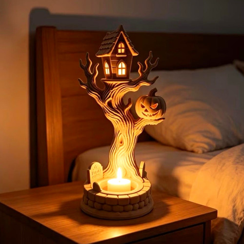 Halloween resin tree haunted - halloween,