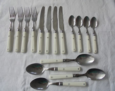 Cutlery Set Basic / Student / New Home White Plastic Handles 16 piece 4 settings