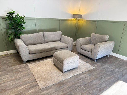 Dfs grey fabric sofa - fabric,