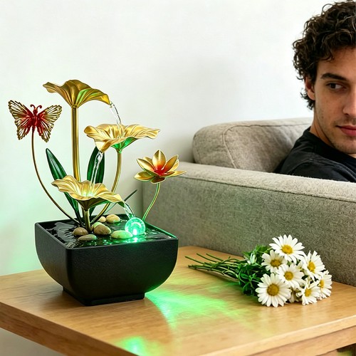 Tabletop water fountain metal - tabletop,