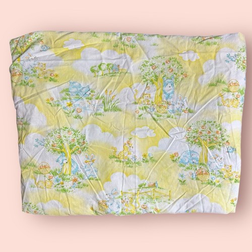 Vtg dundee crib sheet - dundee, yellow