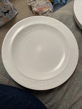 Denby White Trace China Dinner  Plate 32cm
