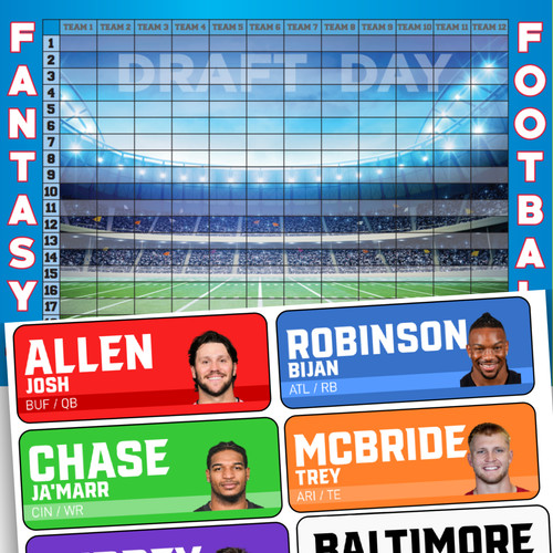 Fantasy football draft board - fantasy,