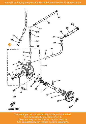 Yamaha clip 90468 - 90468-08086, oem