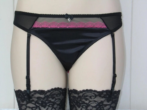 Thong size black satin - thong, 20