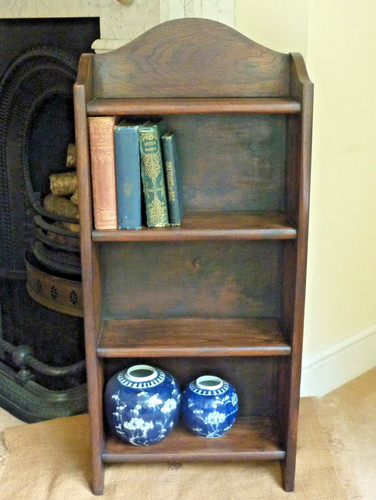 Antique oak book shelves open - antique,