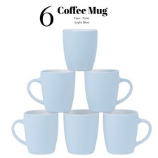 Coffee Mug Ceramic Dinnerware Kitchen Tea Hot Milk Two Tone Blue Mug Set of 6