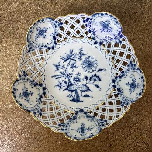 Antique 19th meissen blue - c,