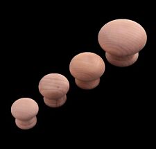 Solid Wooden Door Knobs Natural Plain Beech Drawer Pull Choose Size & Qty