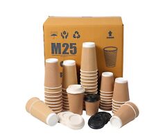 Disposable Ripple Triple walled Paper Coffee Cup Brown Cups without Lids