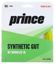 Prince Synthetic Gut Duraflex 16 Tennis String White Black Gold Yellow 1.30mm