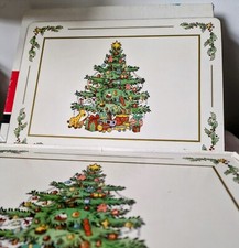 Vintage Pimpernel Portmeirion Spode Christmas Tree Placemats Boxed pack 6 xmas