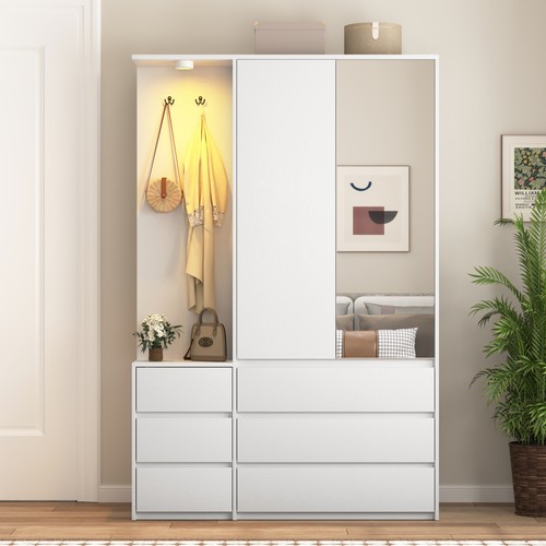 White wooden wardrobe h - wooden,