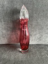 💜 Vintage Large Dartington Ruby Cranberry Glass Perfume Bottle Chip on Stopper