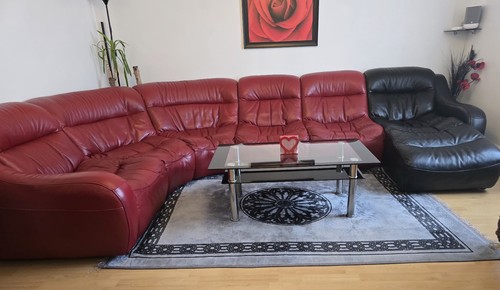 Large genuine leather sofa