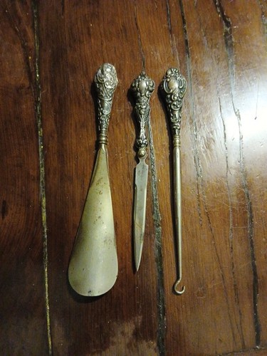 Antique silver handled shoe - antique,