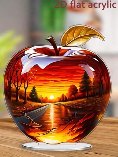 Crystal apple figurine glass - crystal,