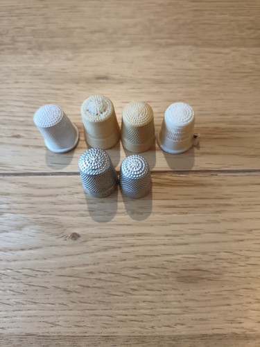 Vintage thimbles 2 metal - thimbles.,