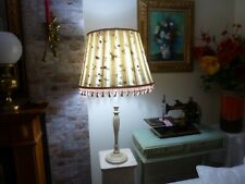 VINTAGE  LARGE TABLE DESK LAMP LIGHT FLOOR STAND SHADE LAMPSHADE BEAD FLOWER