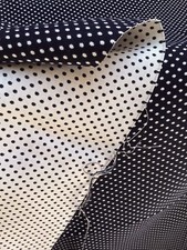 Vintage navy blue white heavy cotton polka dot fabric material 150cm x 185cm