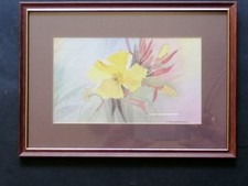 Contemporary Still Life Watercolour Painting, "Evening Primrose, " Flowers