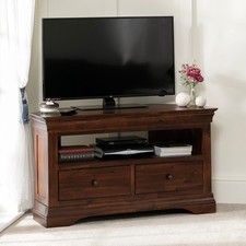 French Hardwood Mahogany Stained Corner TV Unit -SLIGHT SECONDS- HW17-F324