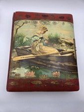 Antique Celluloid Victorian Photo Album With 11 Photographs Cabinet Cards