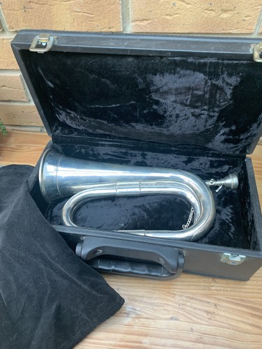 Military silver plated bugle - silver,