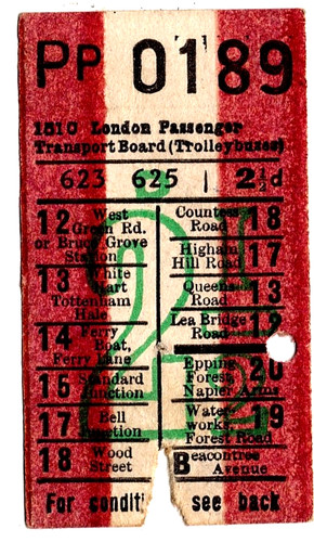 Trolleybus ticket london - trolleybus,