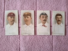 WILLS CRICKETERS 1896 x 4 LOW GRADE CARDS  RICHARDSON NEWHAM FLOWERS & KEY
