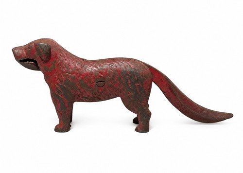 Antique cast iron dog - iron,