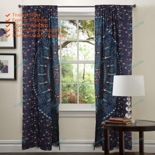 Indian mandala curtains cotton - indian,