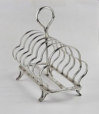 Victorian-Style Silver-Plated Toast Rack Holder, Collectible Vintage Home Decor