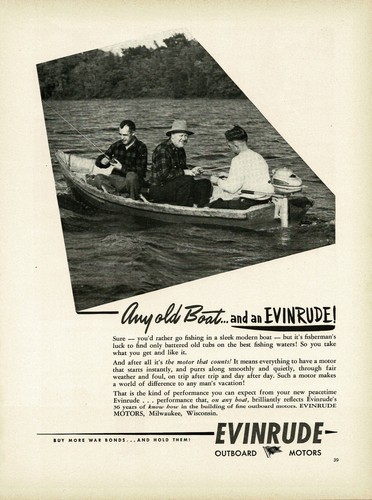 1945 evinrude outboard boat - evinrude,