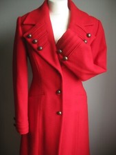 PER UNA M&S COAT 10 red wool MILITARY brass button SPEZIALE BNWOT new unworn